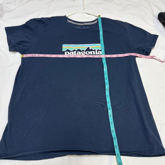Patagonia Women’s P-6 Logo Organic Cotton Tee L Navy EUC - Picture 6 of 8